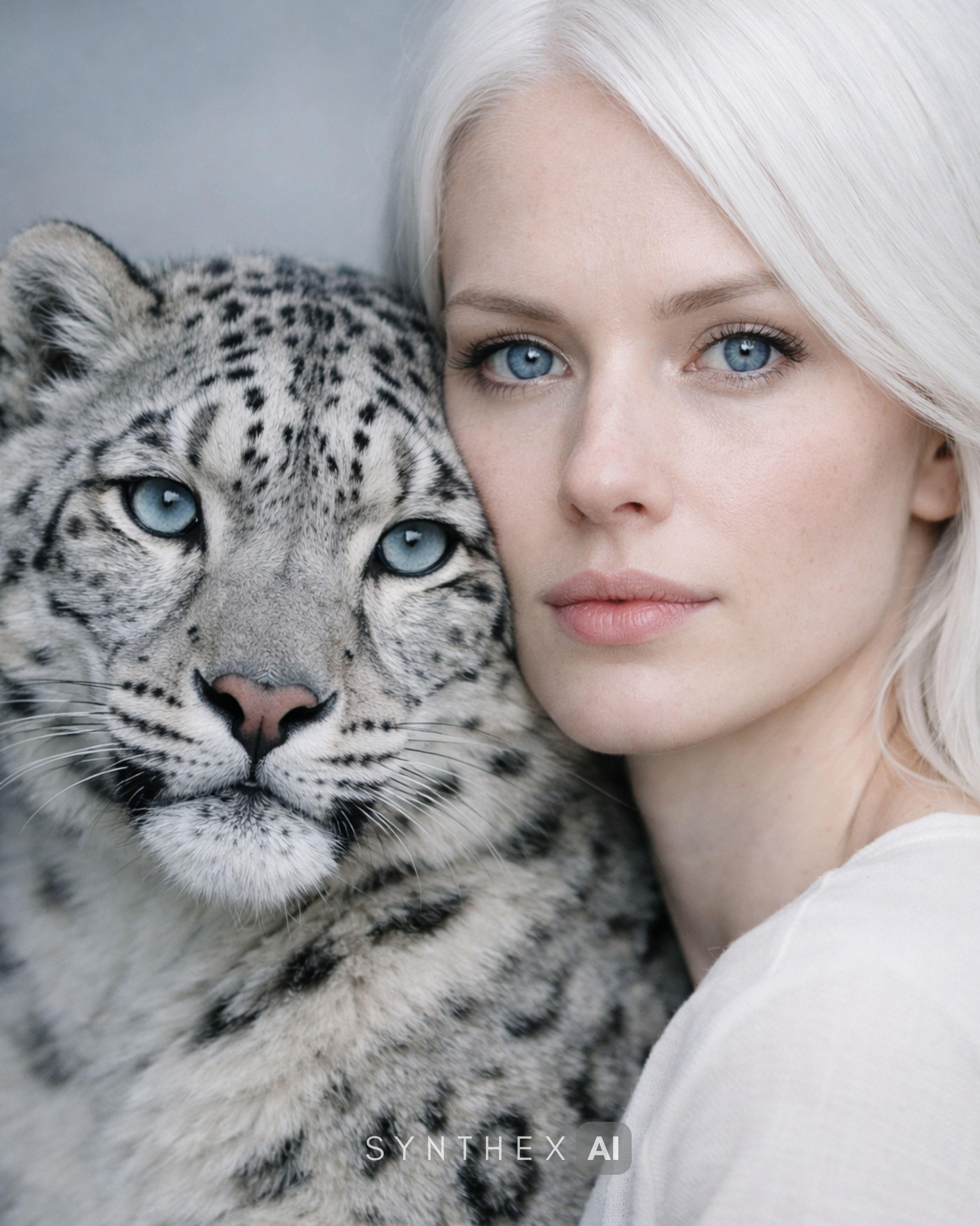 Generate Snow Leopard Fashion Portraits