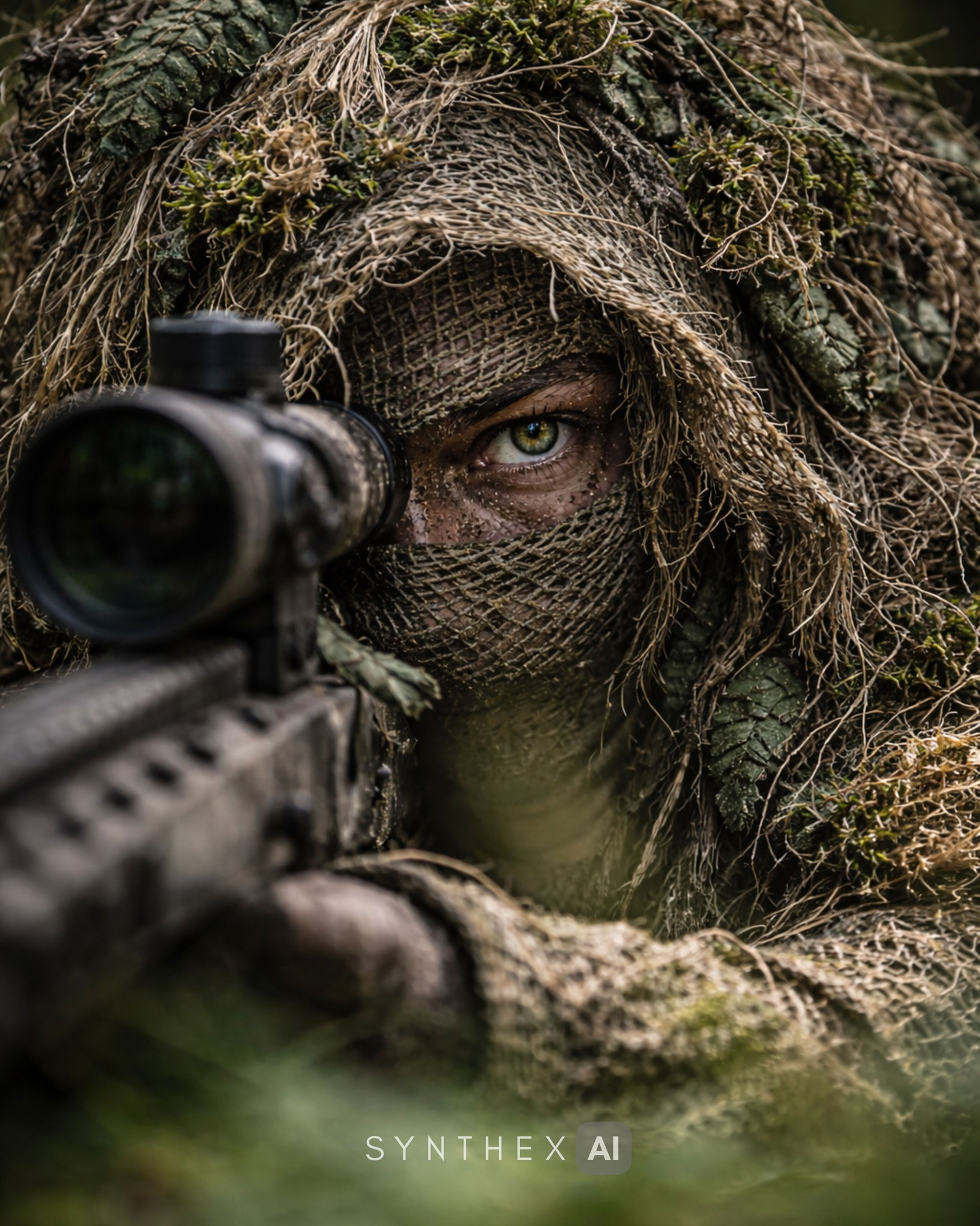 Generate Forest Ghillie Sniper Portraits