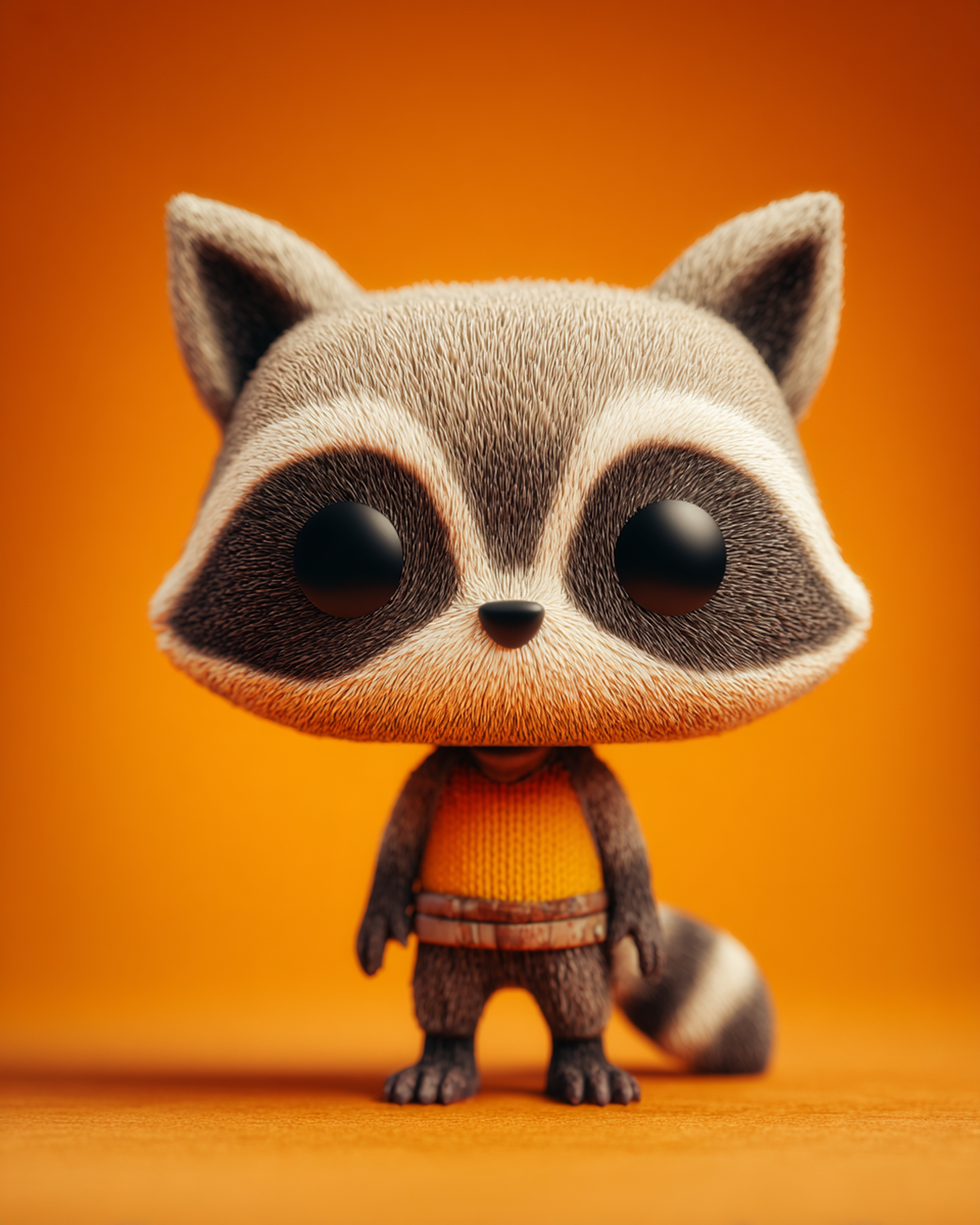 Stylized Vinyl Raccoon Toy Portrait