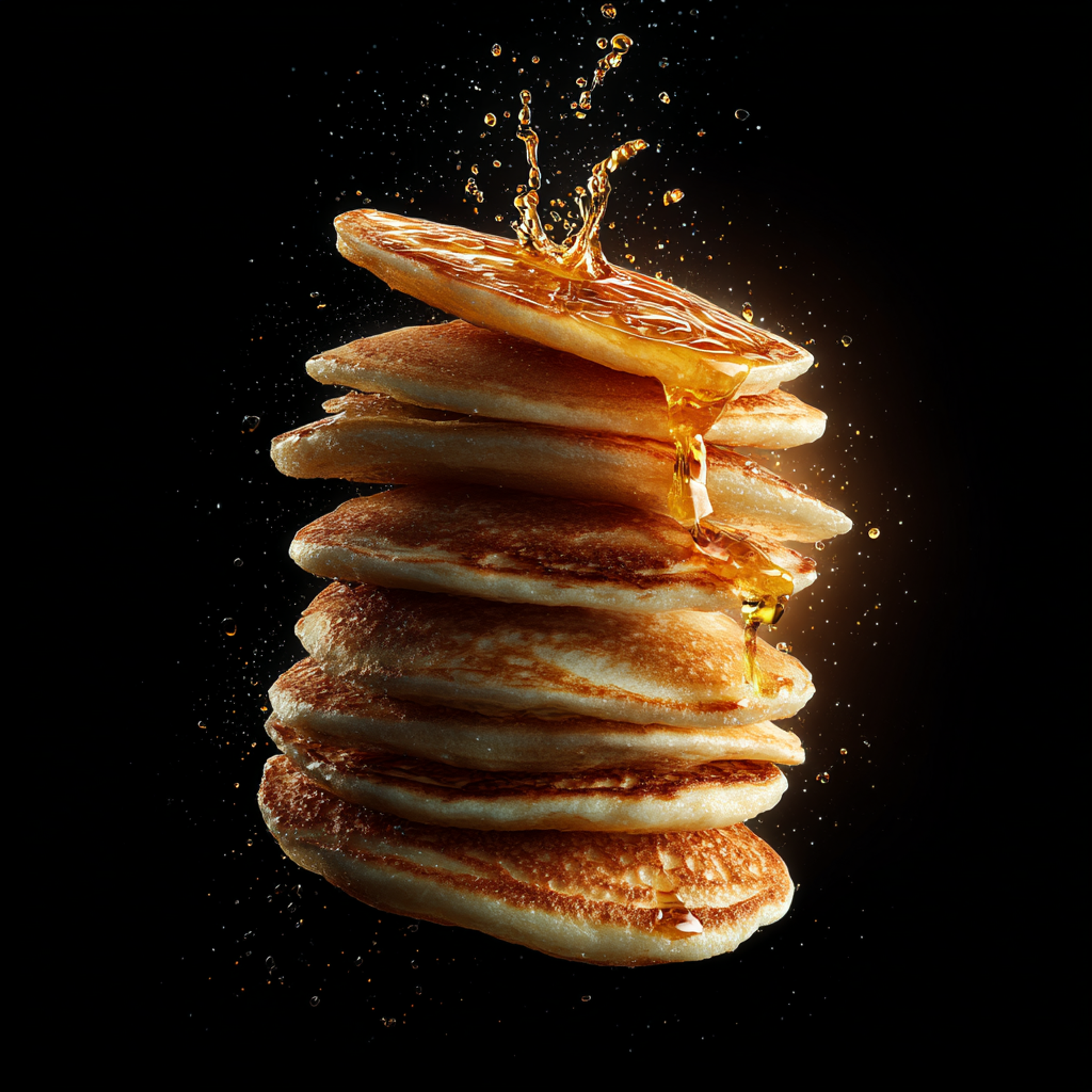 Cinematic Floating Food Pancakes Photo