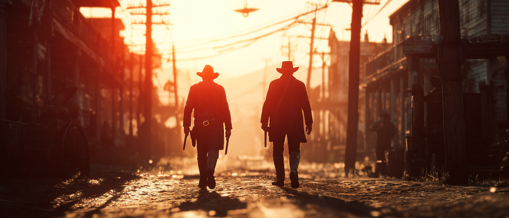 Modern Western Two Outlaws in Tense Standoff Film Still