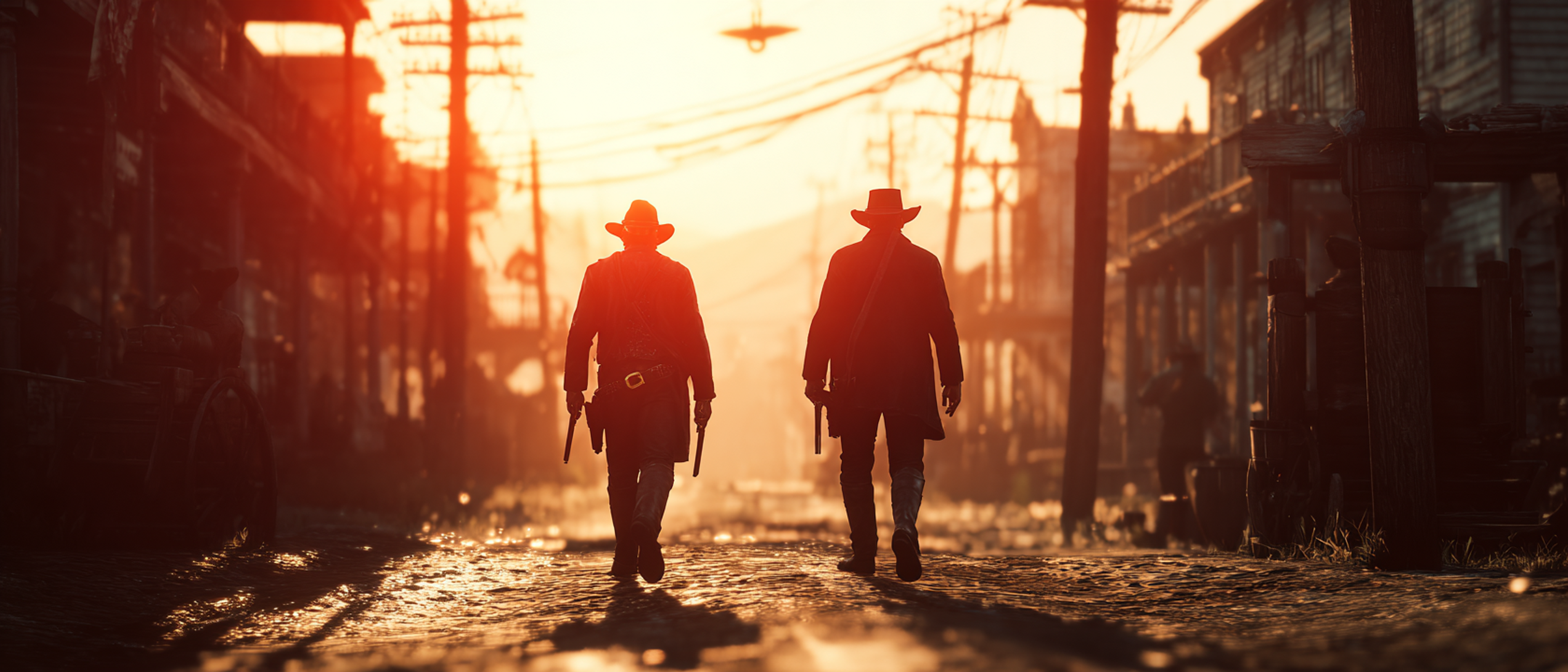 Modern Western Two Outlaws in Tense Standoff Film Still