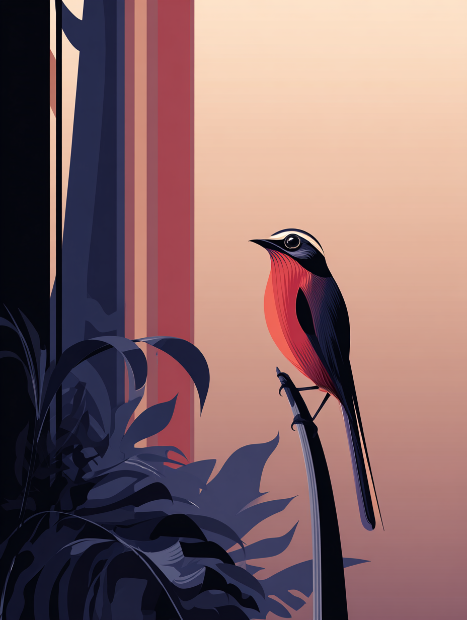 Minimalist Flat Vector Bird Illustration