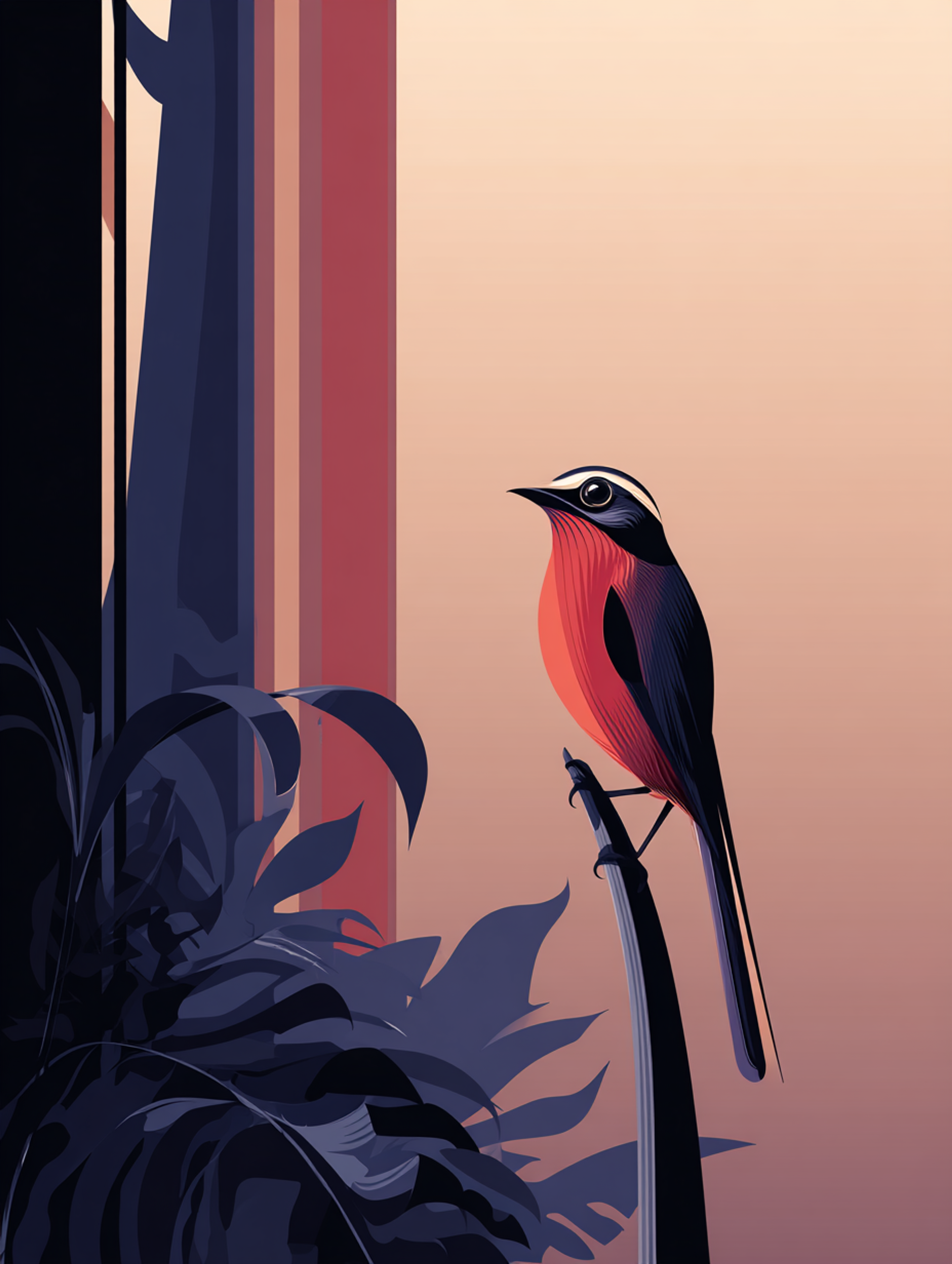 Minimalist Flat Vector Bird Illustration