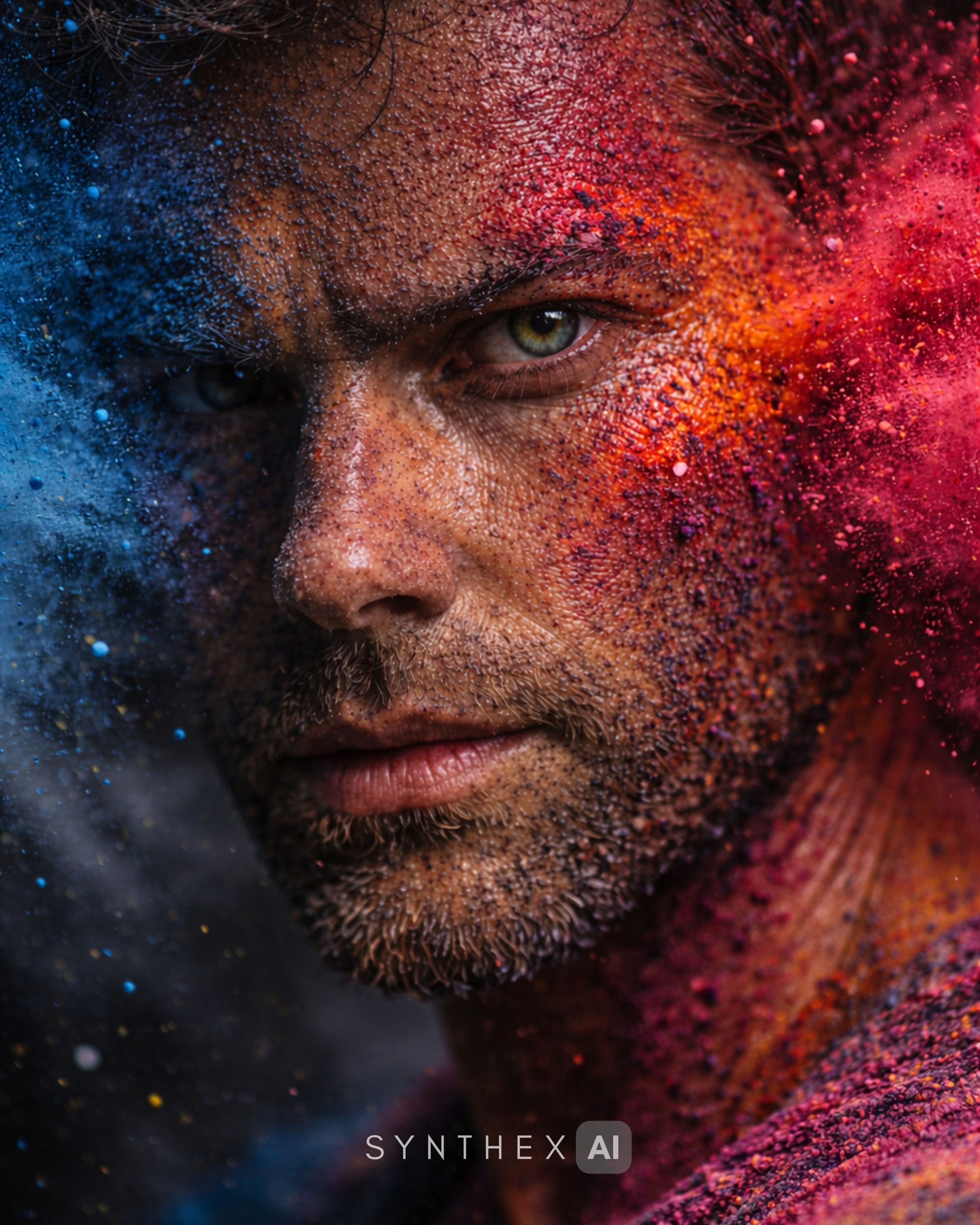 Generate Pigment Powder Impact Portraits