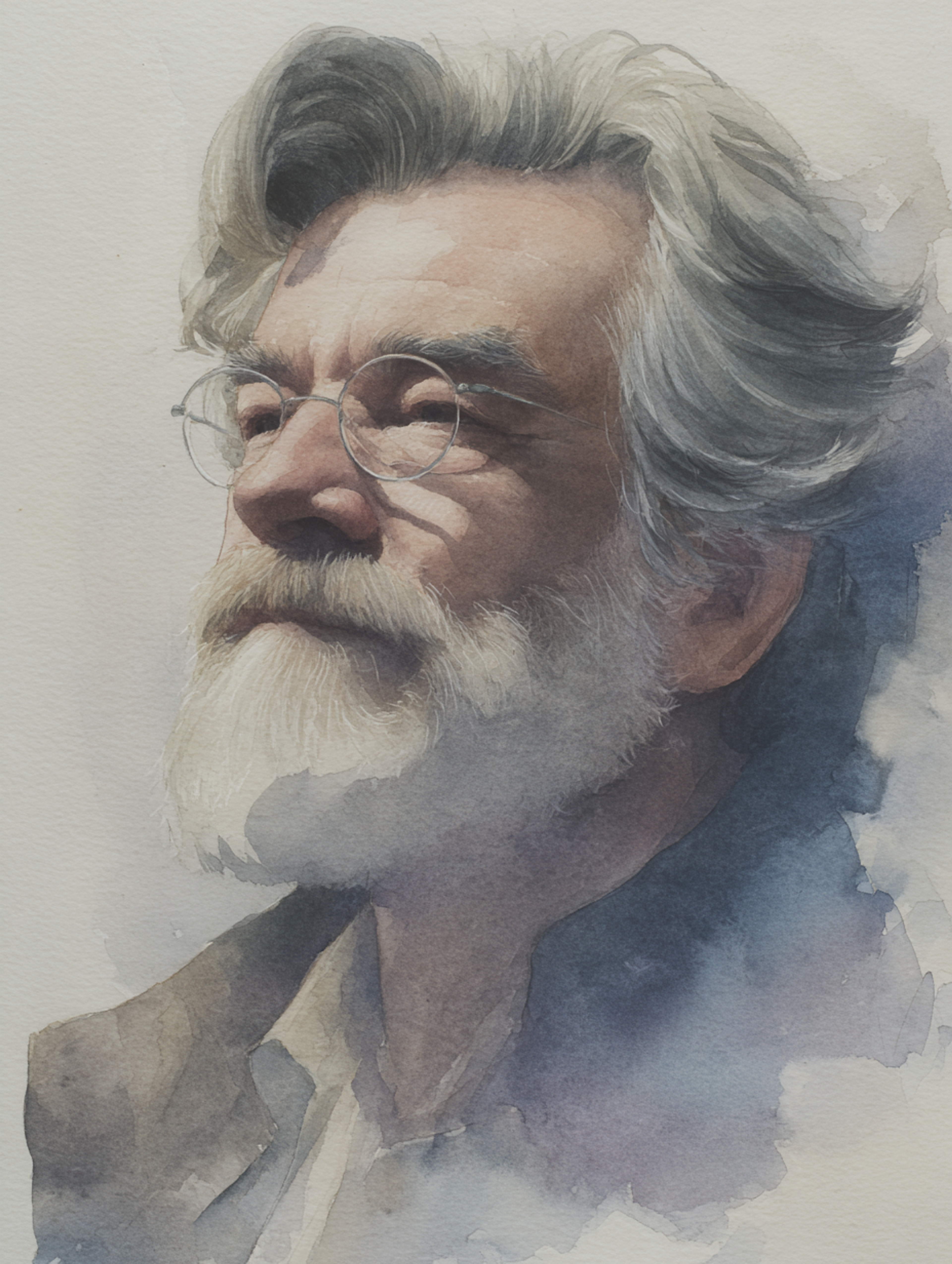 Soft Realistic Watercolor Man S Portrait Illustration