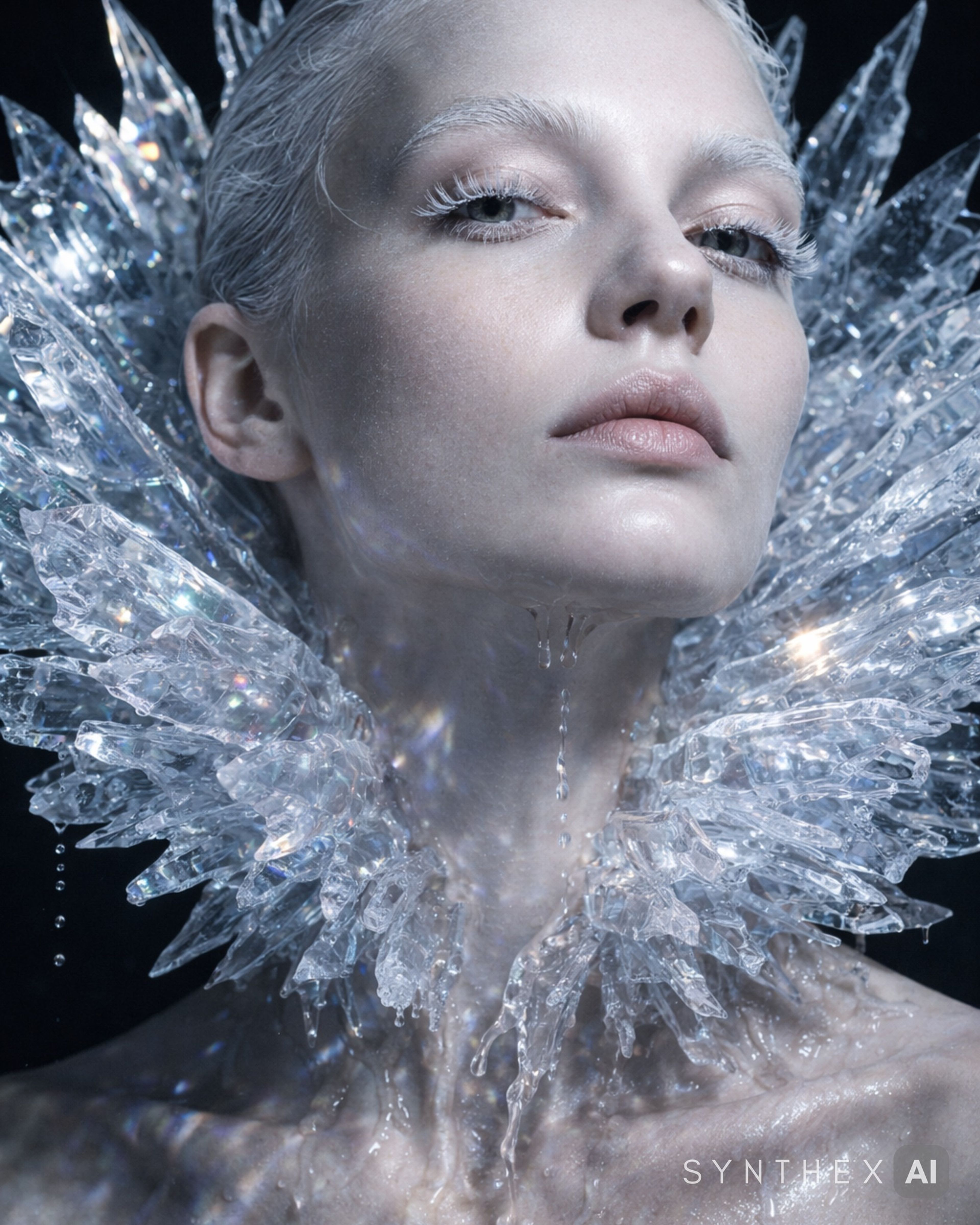 Generate Ice Collar Fashion Portraits