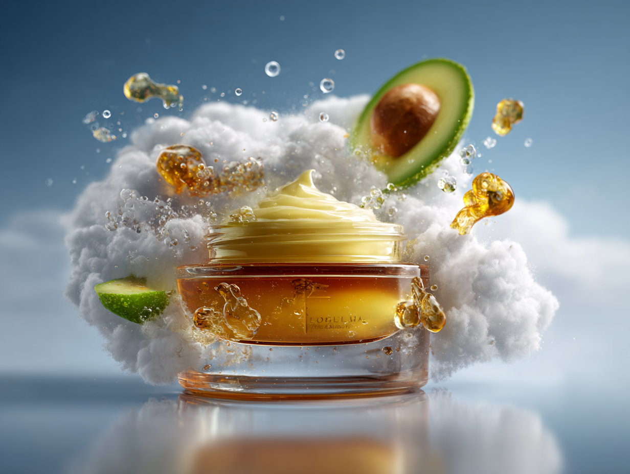 Sophisticated Jar of Luxury Face Cream Advertisement Photo
