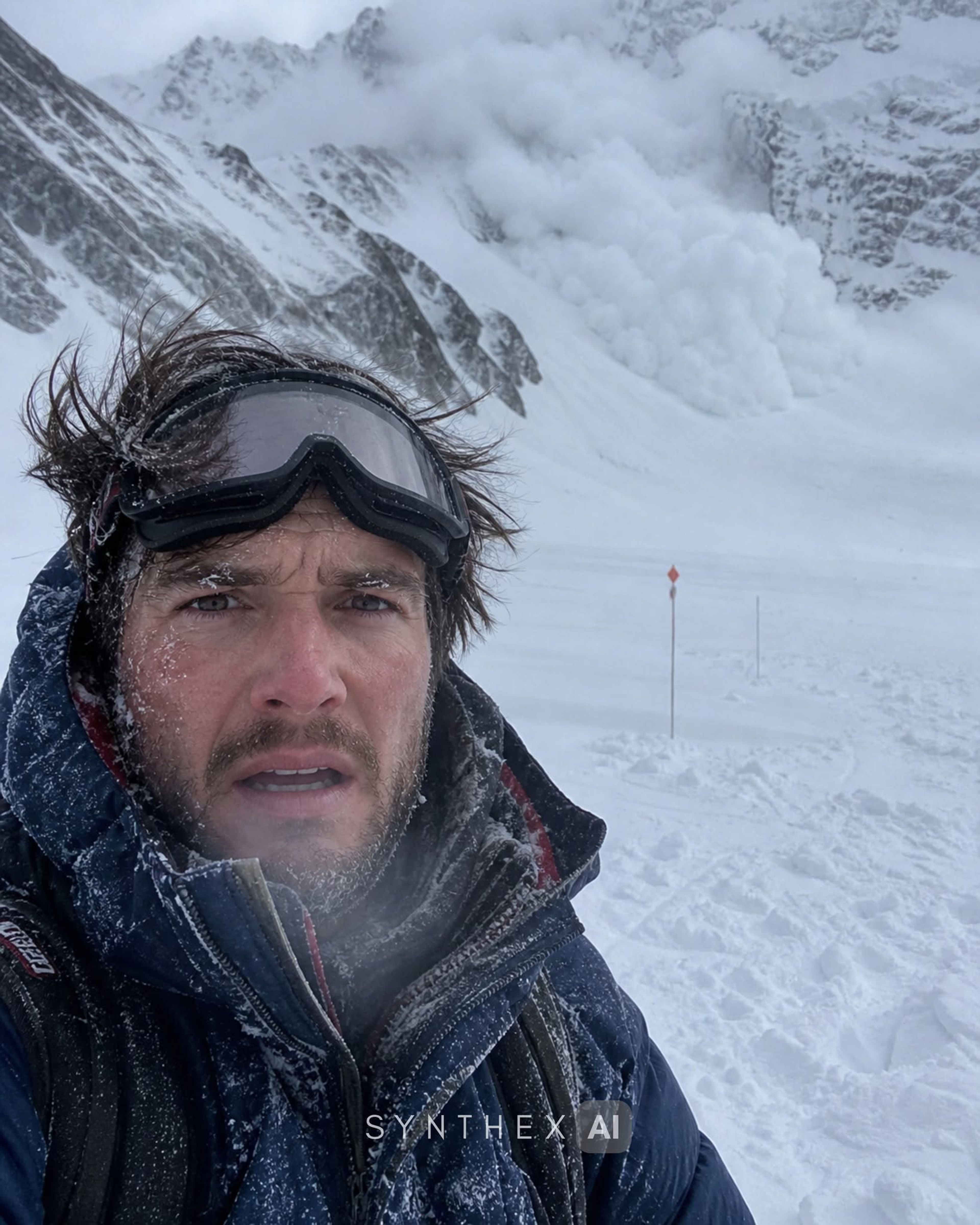 Generate Avalanche Mountain Danger Selfies
