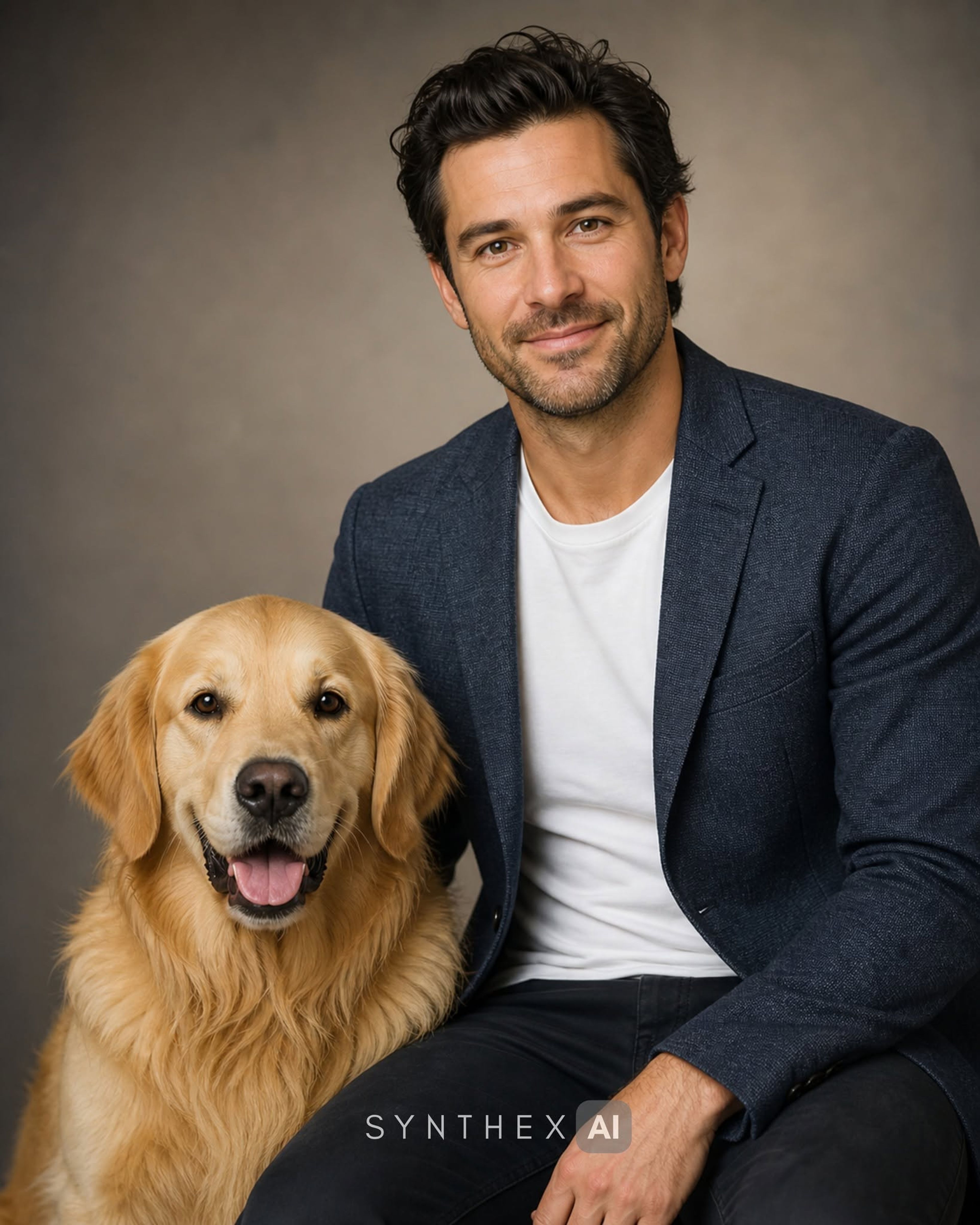 Generate Golden Retriever Studio Portraits
