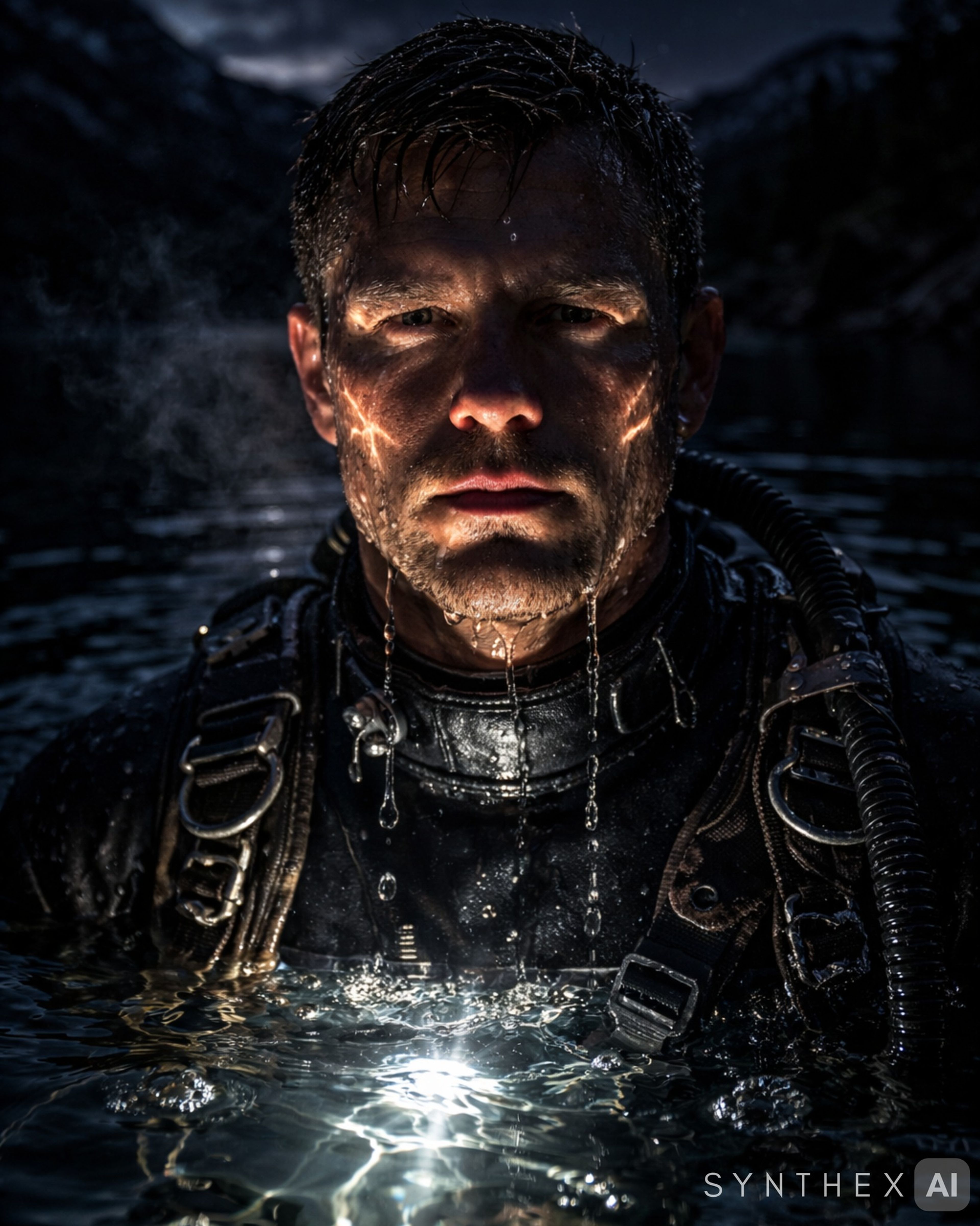 Generate Mountain Lake Diver Portraits