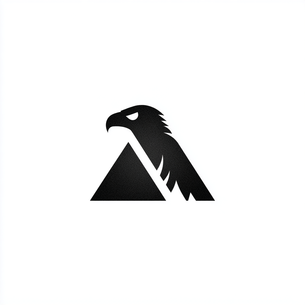 Negative Space Eagle and Mountain Peak Logo