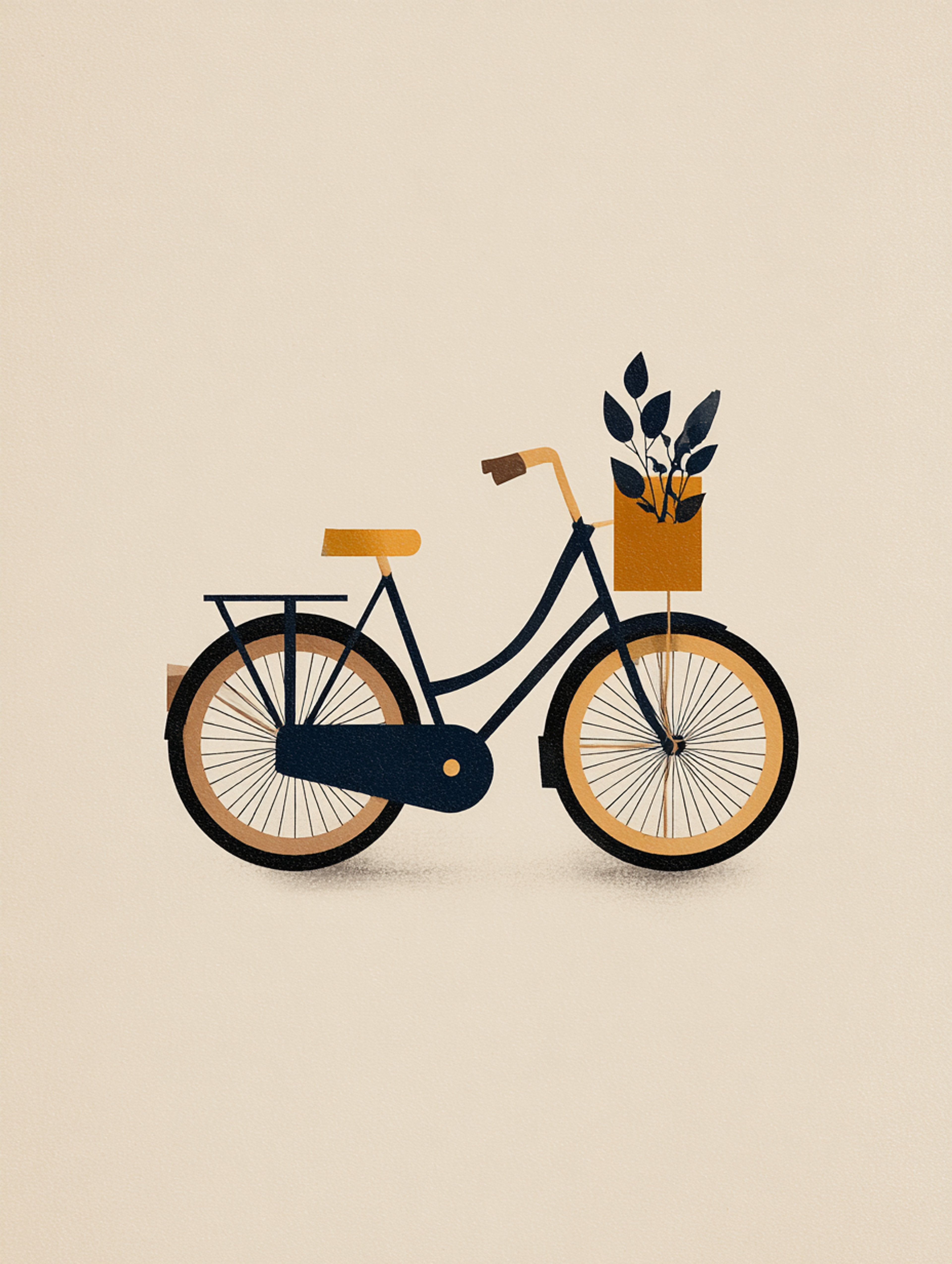 Minimalist Boho Bicycle Illustration