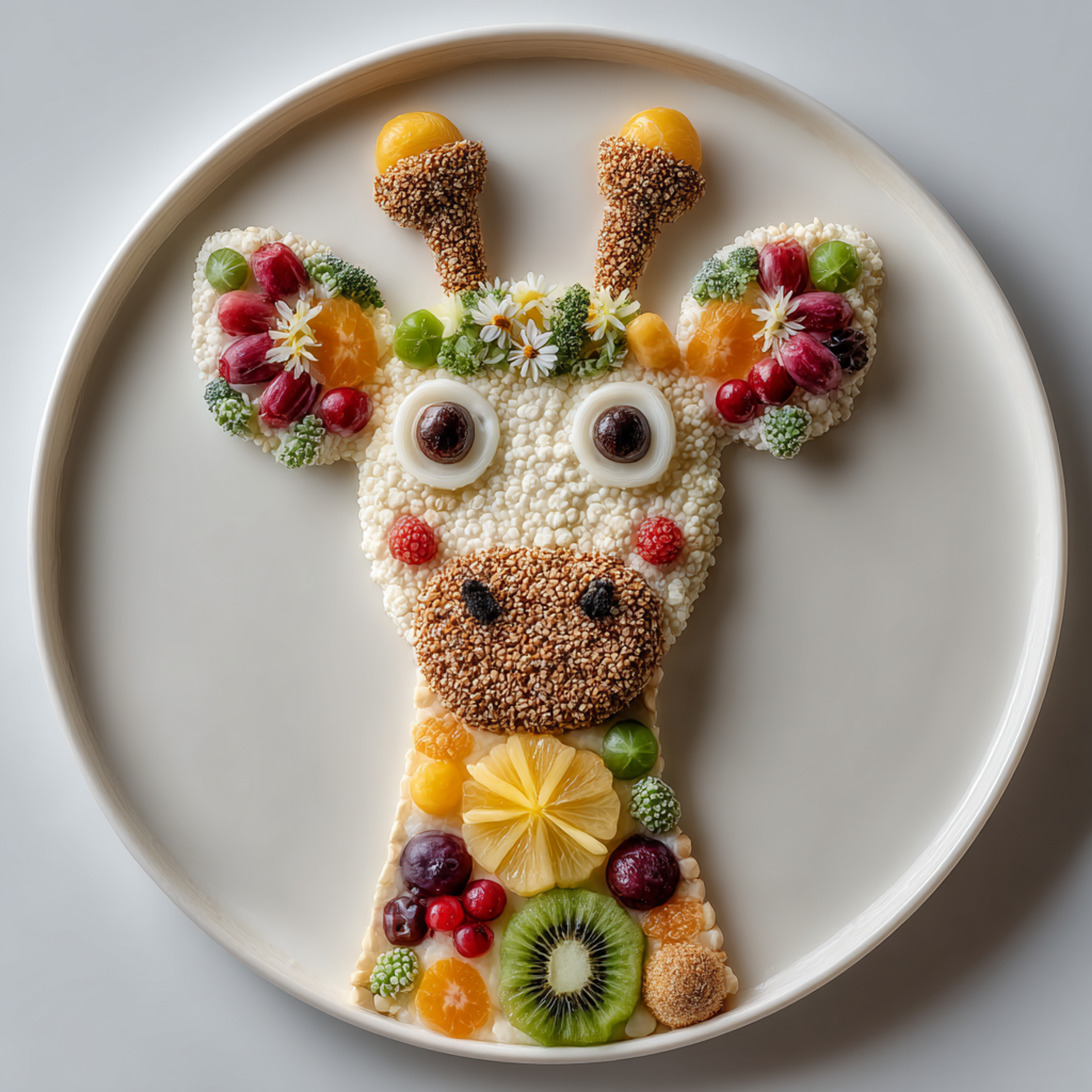 Cute Giraffe Food Art Plate