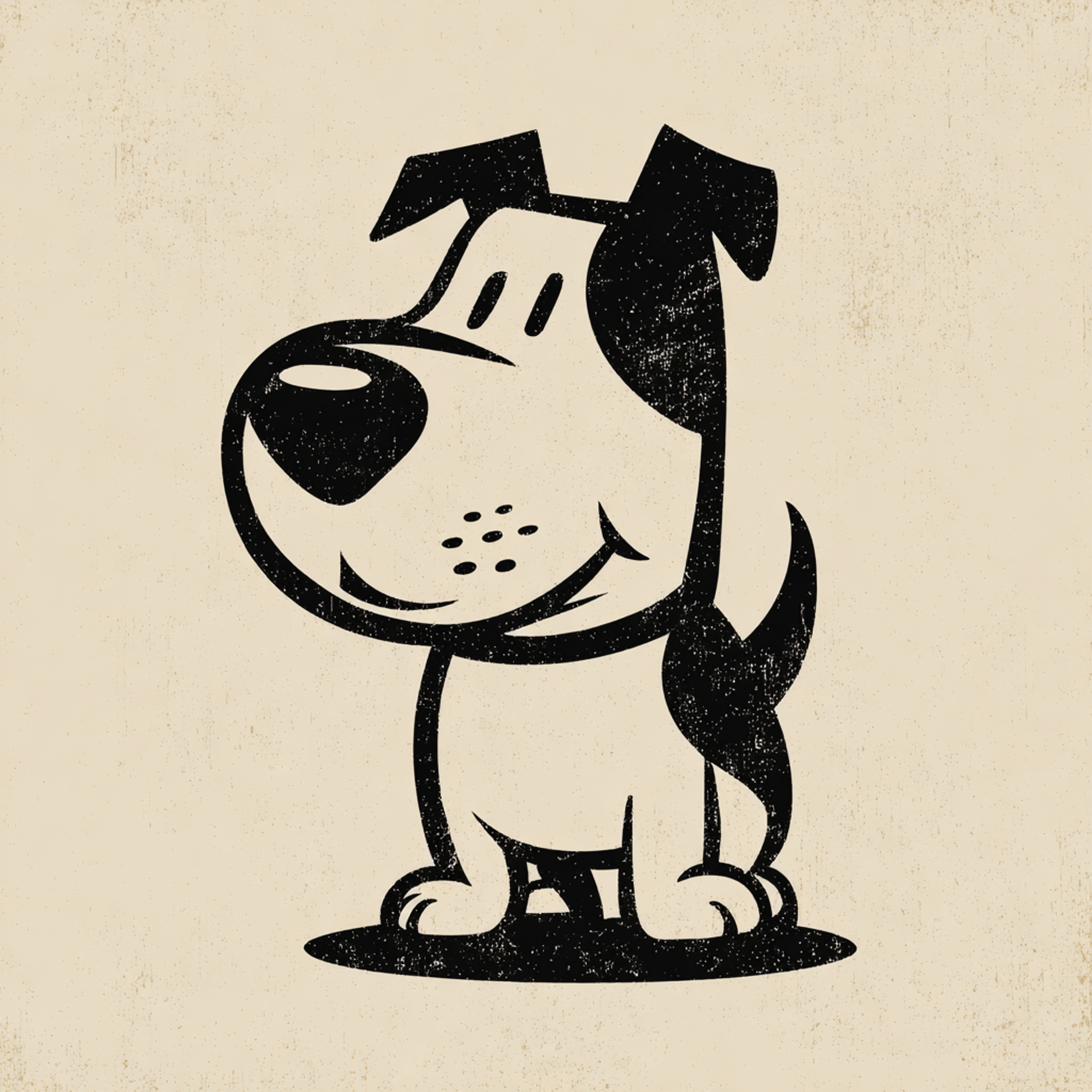 Vintage Cartoon Dog Mascot Character