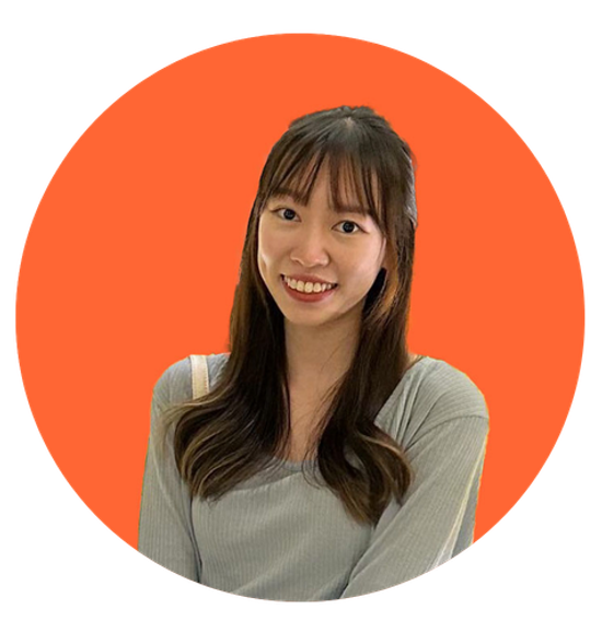 Photo of Ling against an orange circular background