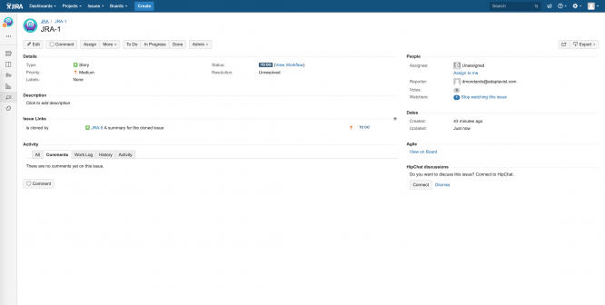Screenshot of a Jira issue