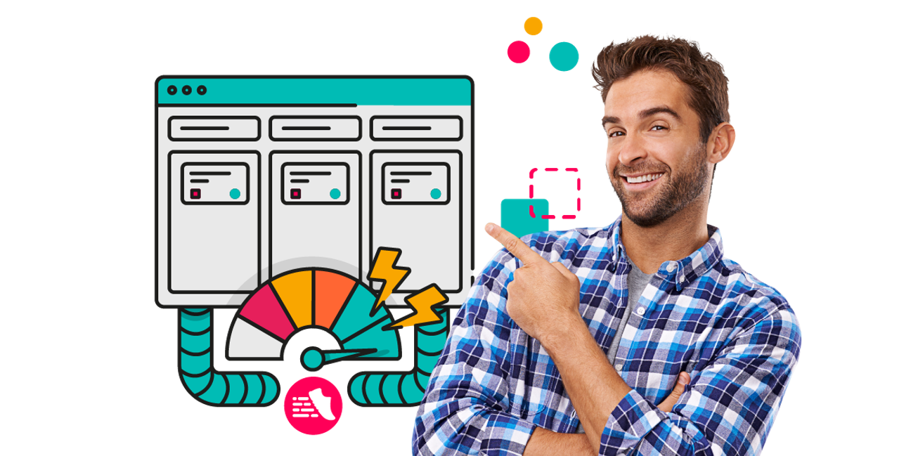 A person points to a Jira instance which is attached to a power gauge, which is filled to the brim and overspilling with energy