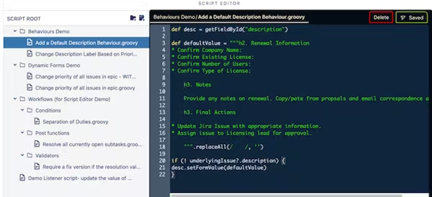 Screenshot of automation on ScriptRunner for Jira