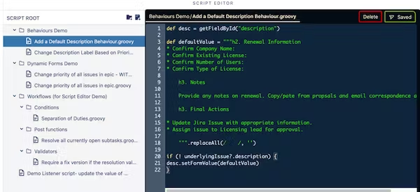 Screenshot of automation on ScriptRunner for Jira
