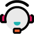 A friendly face wears a headset in this icon