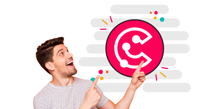 A person pointing enthusiastically at the ScriptRunner Connect icon logo.