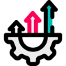 Half a screw with a graph emerging from it 
