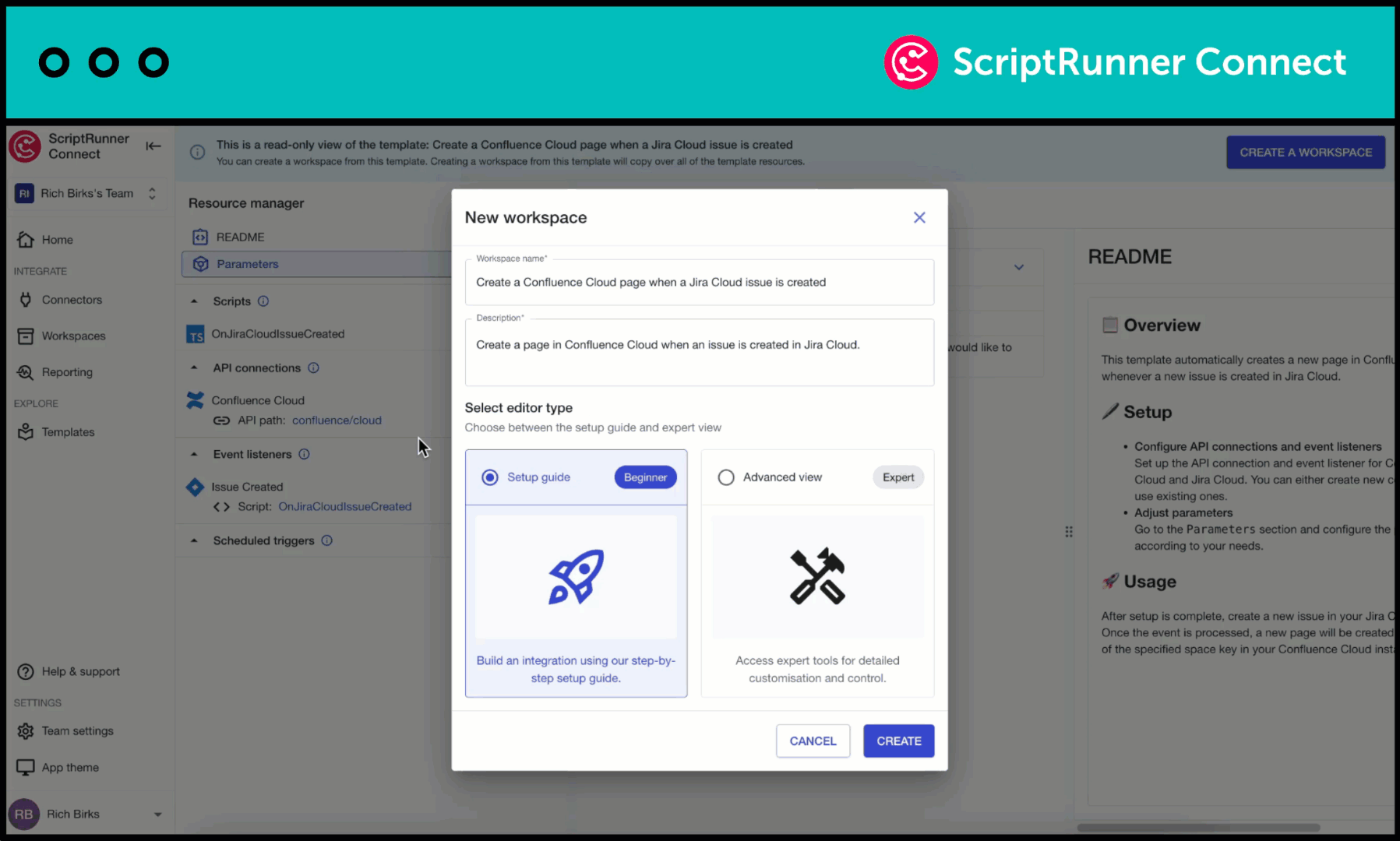 A GIF showing the basic and the advanced view available on ScriptRunner Connect