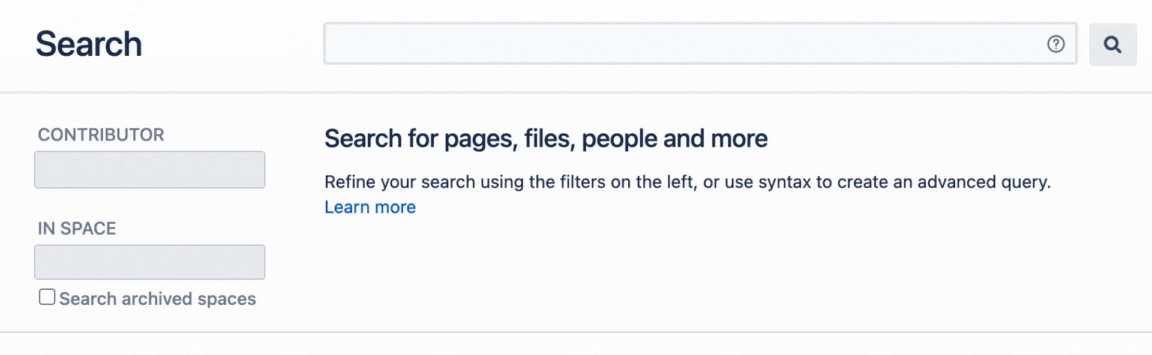 how to search archived spaces confluence