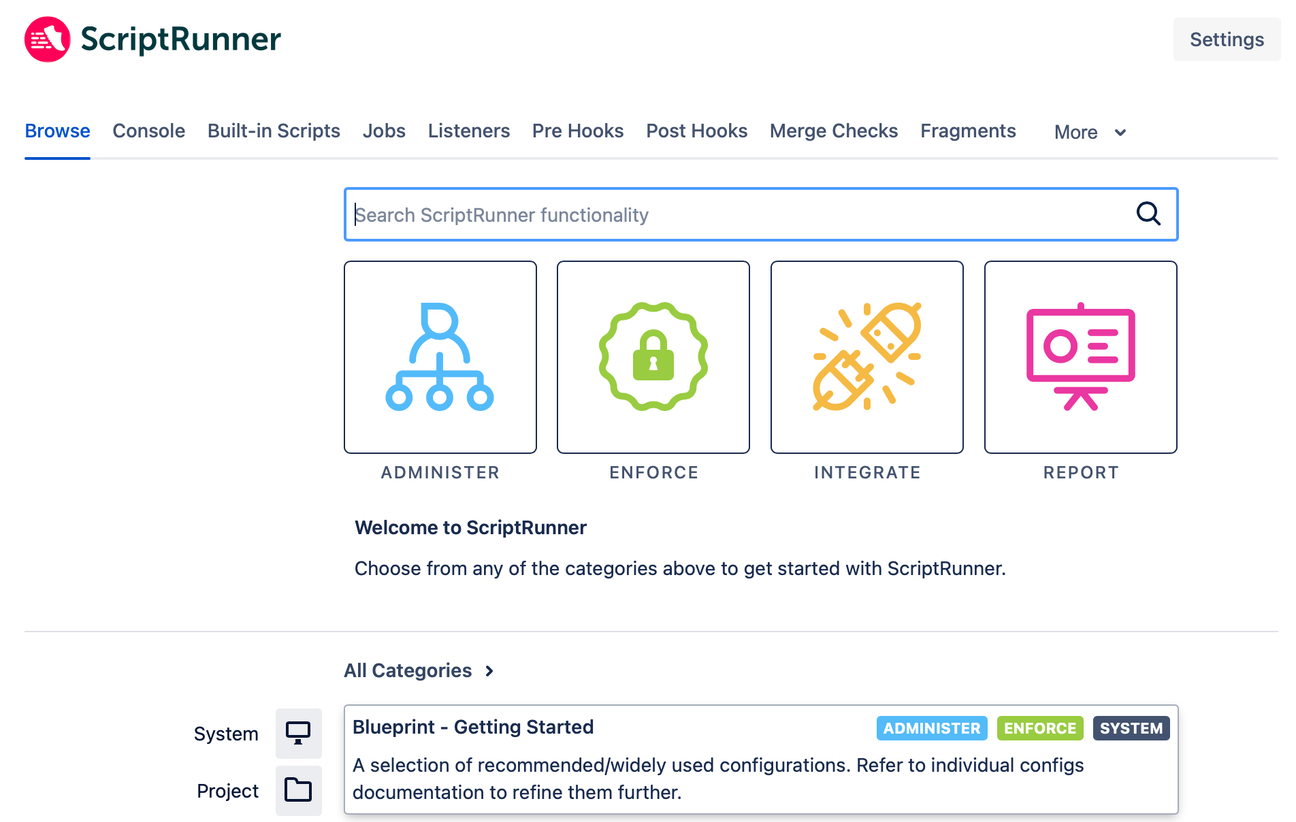 Blueprint - Getting Started feature