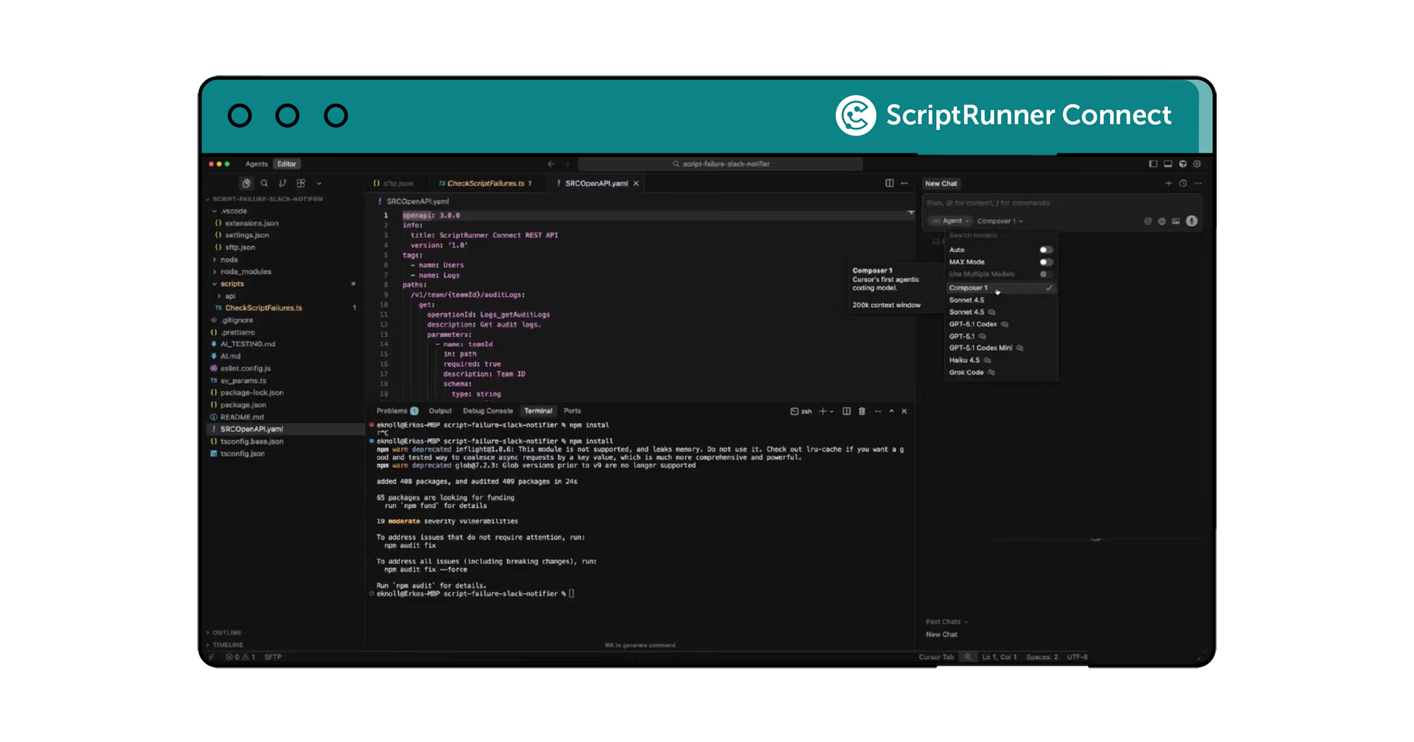 ScriptRunner Connect remote workspace coding screenshot