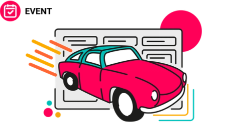 Illustration of a car speeding across a Jira board