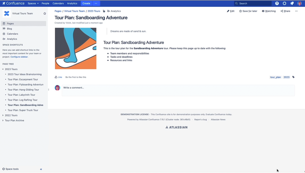 Screenshot of the markdown macro after publishing