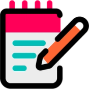 Notepad and pencil icon