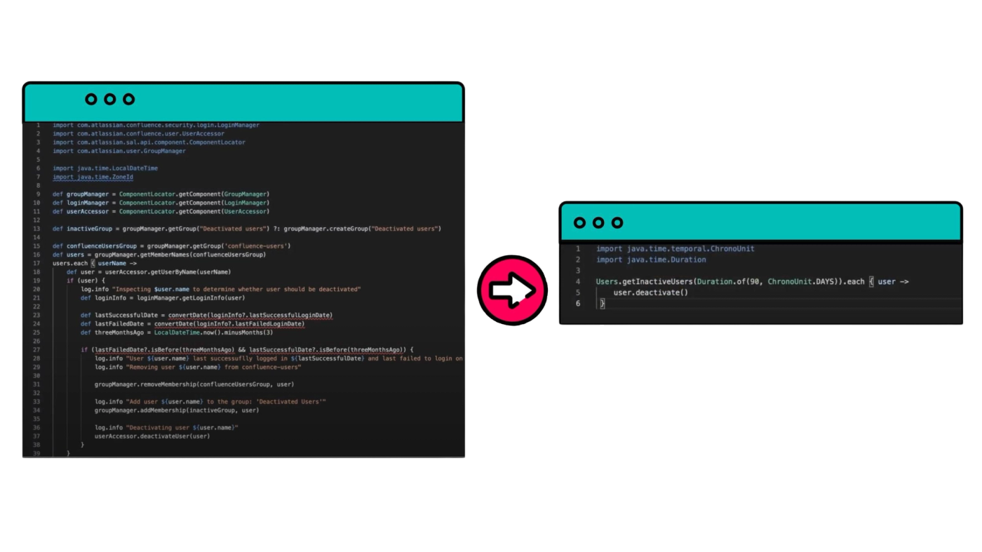 Two Jira windows, first one with lots of code, second window with not much code