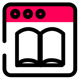Icon of a book inside a computer window