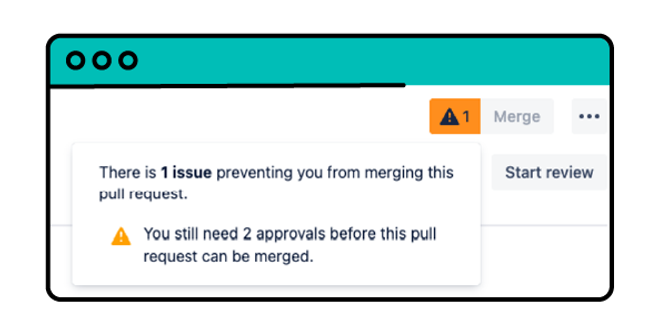A screenshot of a merge check message