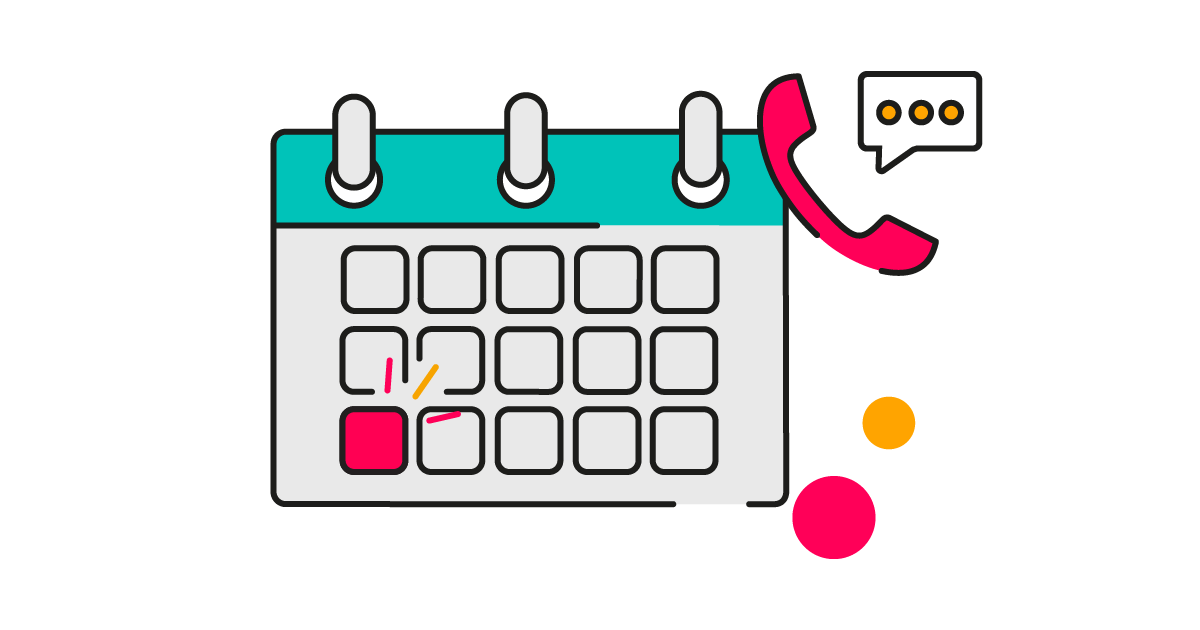 Illustration of a calendar and a telephone