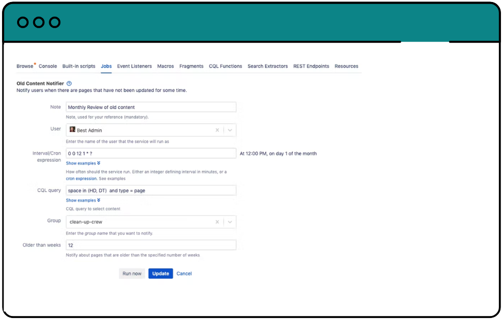Product screenshot for content management