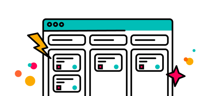 Illustration of a Jira board with lightning bolt