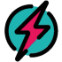 A colourful glyph shows a lightning bolt inside a circle