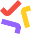 Tempo logo, red, yellow and purple shapes