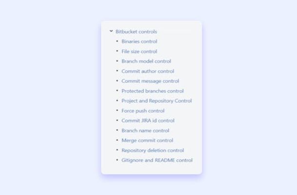 Screenshot of Bitbucket controls