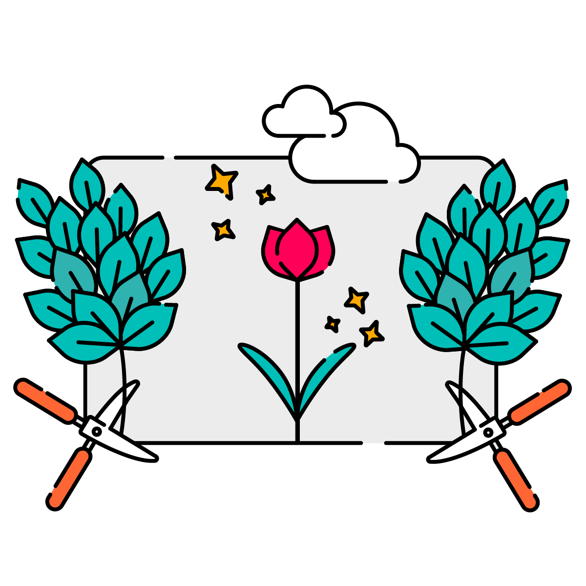 Illustration of cutting plants in a Jira window