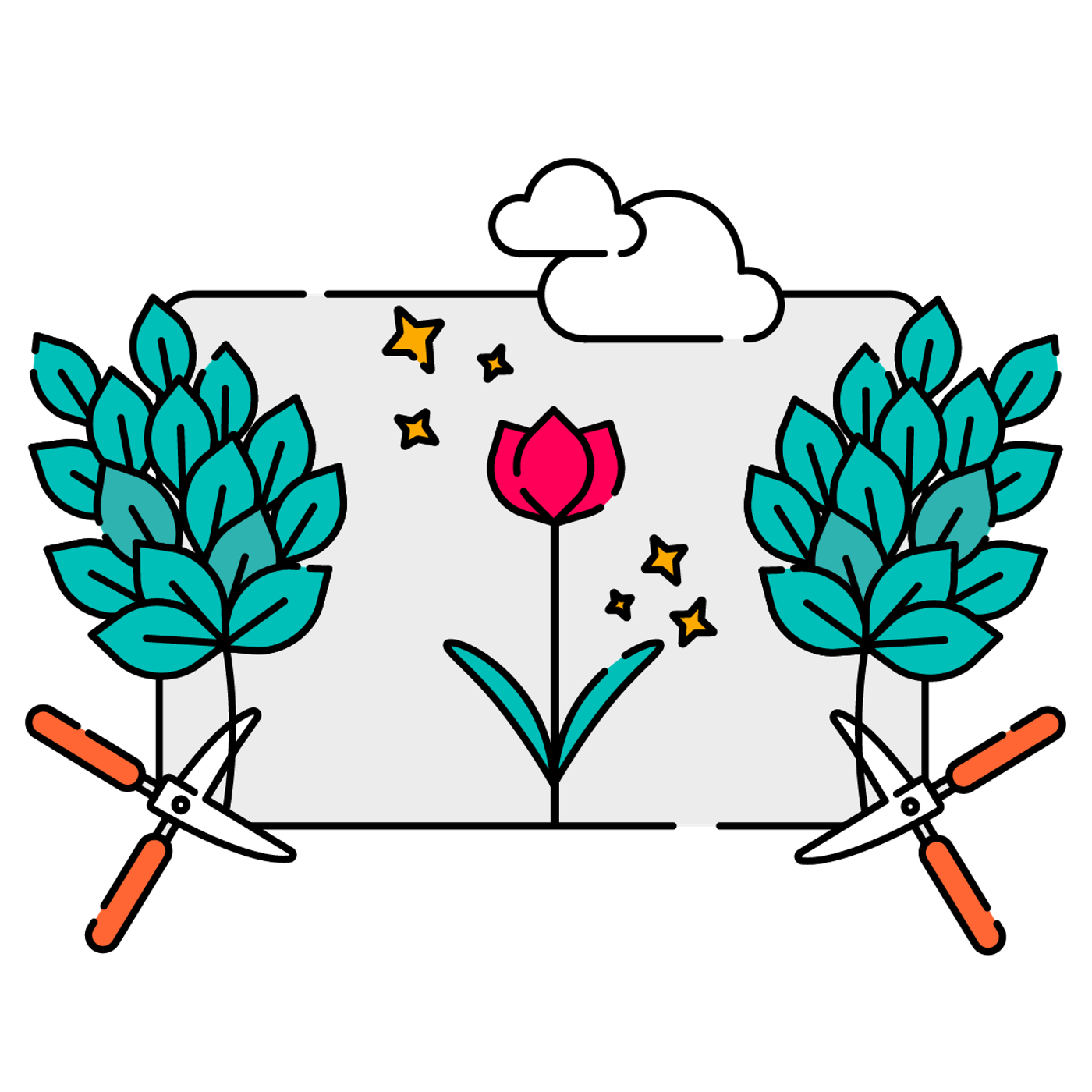 Illustration of cutting plants in a Jira window