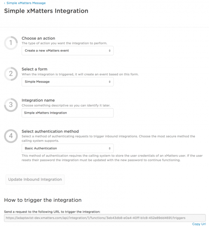 Simple xMatters Integration