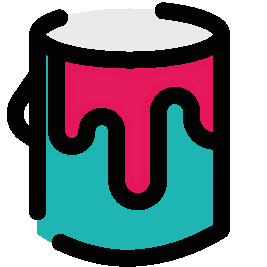 A colourful paint can icon