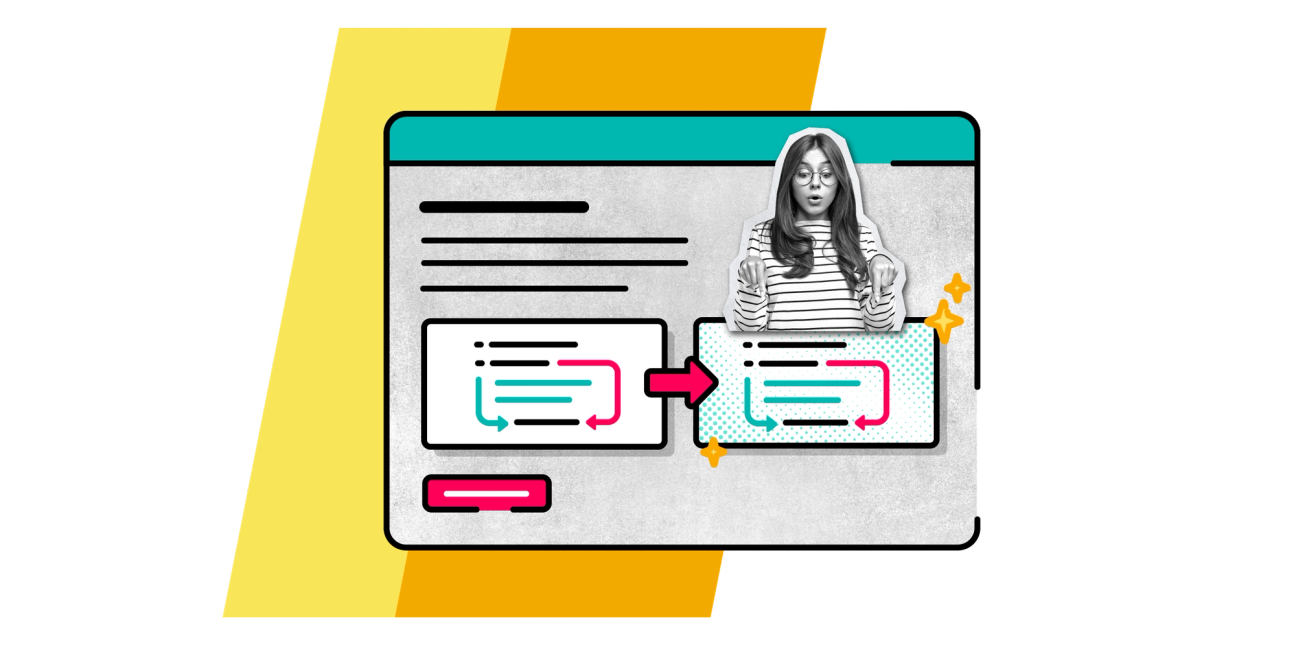 A person points excitedly at a tool which converts plain text into magic.
