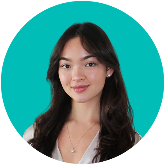 Headshot of Tori Lee on a teal background