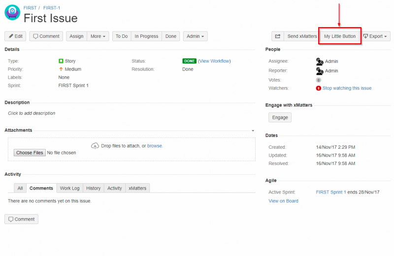 Screenshot of issue detail